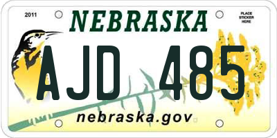 NE license plate AJD485