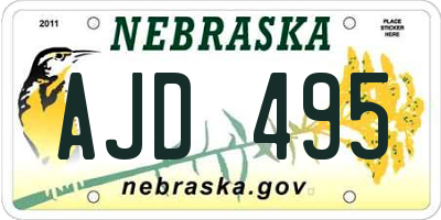 NE license plate AJD495