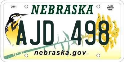 NE license plate AJD498