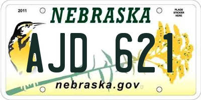 NE license plate AJD621