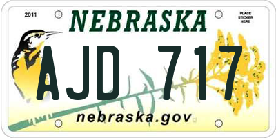 NE license plate AJD717