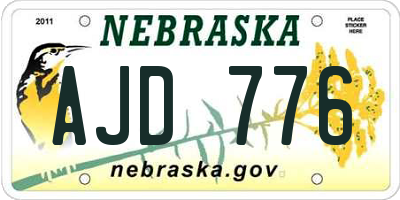 NE license plate AJD776