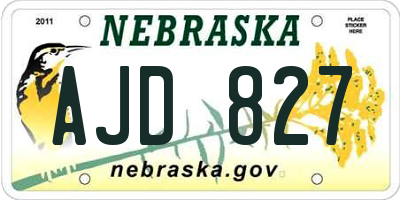 NE license plate AJD827