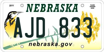 NE license plate AJD833