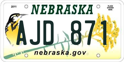 NE license plate AJD871