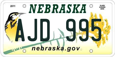 NE license plate AJD995