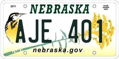 NE license plate AJE401