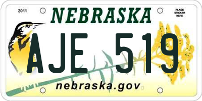 NE license plate AJE519