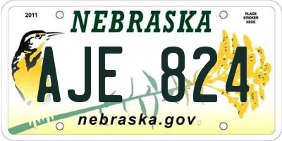 NE license plate AJE824