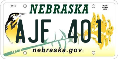 NE license plate AJF401