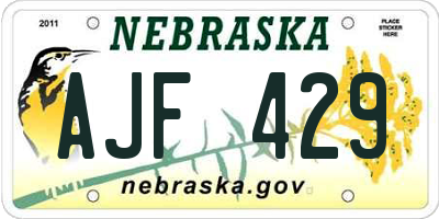 NE license plate AJF429