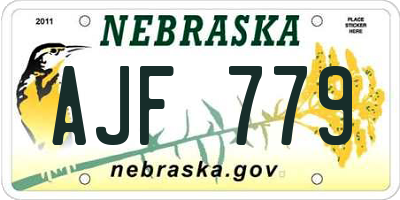 NE license plate AJF779
