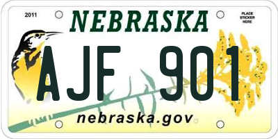 NE license plate AJF901
