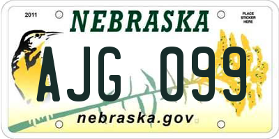 NE license plate AJG099