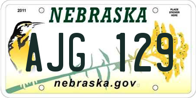 NE license plate AJG129
