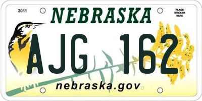 NE license plate AJG162
