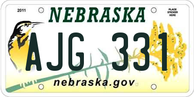 NE license plate AJG331