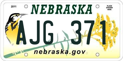 NE license plate AJG371