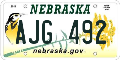 NE license plate AJG492