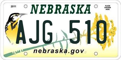 NE license plate AJG510