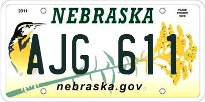 NE license plate AJG611
