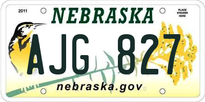NE license plate AJG827