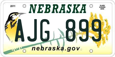 NE license plate AJG899