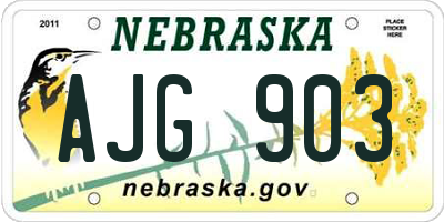 NE license plate AJG903