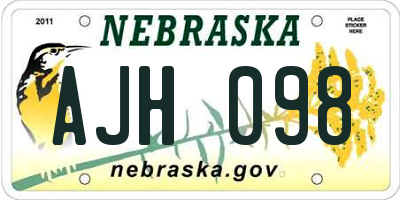 NE license plate AJH098