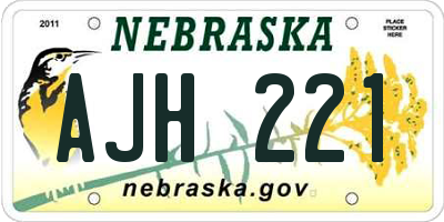 NE license plate AJH221