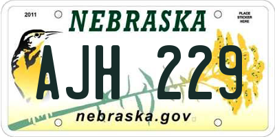 NE license plate AJH229