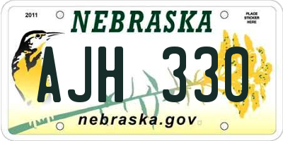 NE license plate AJH330