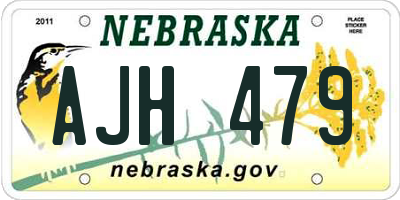 NE license plate AJH479