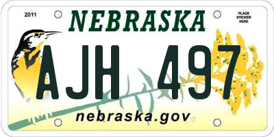 NE license plate AJH497