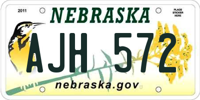 NE license plate AJH572