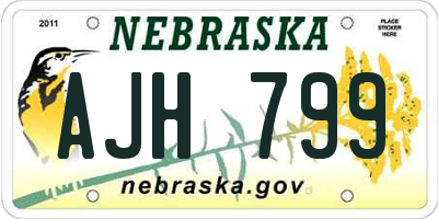 NE license plate AJH799