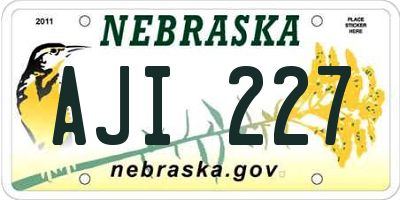 NE license plate AJI227