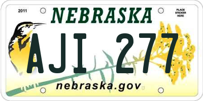 NE license plate AJI277