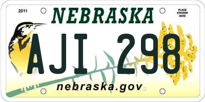 NE license plate AJI298