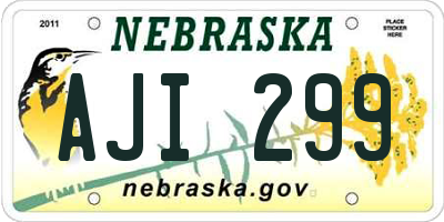 NE license plate AJI299