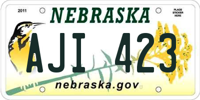 NE license plate AJI423