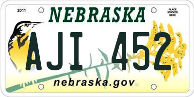NE license plate AJI452