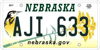 NE license plate AJI633