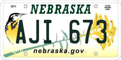 NE license plate AJI673
