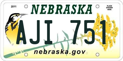 NE license plate AJI751