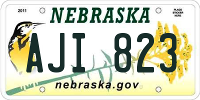 NE license plate AJI823