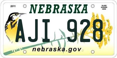 NE license plate AJI928