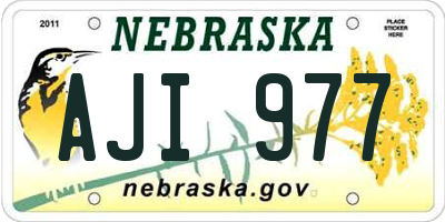 NE license plate AJI977