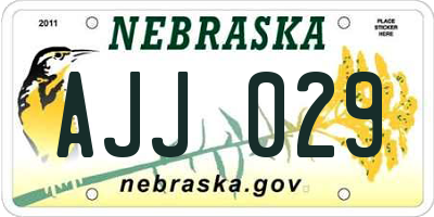 NE license plate AJJ029