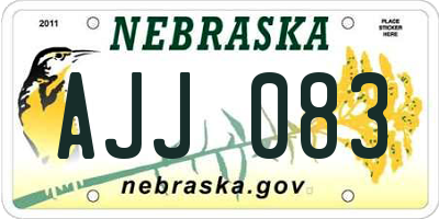 NE license plate AJJ083